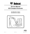 Bobcat E32 Compact Excavator Service Repair Manual