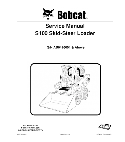 BOBCAT S100 SKID STEER LOADER SERVICE REPAIR MANUAL