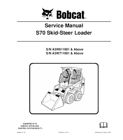 Bobcat S70 Skid Steer Loader Service Repair Manual