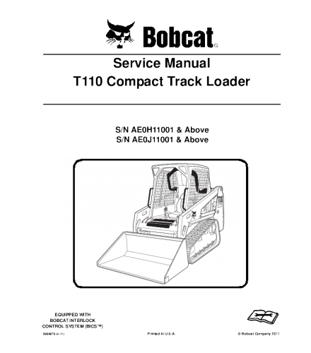 BOBCAT T110 COMPACT TRACK LOADER SERVICE REPAIR MANUAL