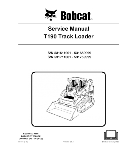 BOBCAT T190 COMPACT TRACK LOADER SERVICE REPAIR MANUAL