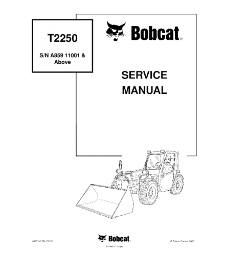 BOBCAT T2250 TELESCOPIC HANDLER SERVICE REPAIR MANUAL