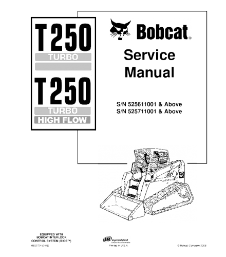 Bobcat T250 Compact Track Loader Service Repair Manual
