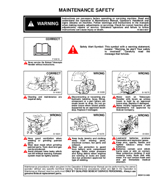 BOBCAT T35100, T35100S, T35100L, T35100SL, T35120L, T35120SL TELESCOPIC HANDLER SERVICE REPAIR MANUAL