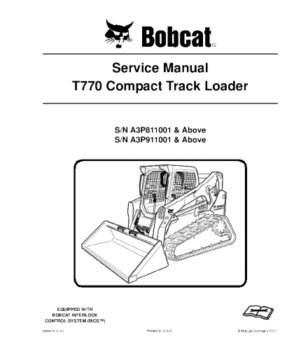 Bobcat T770 Compact Track Loader Service Repair Manual