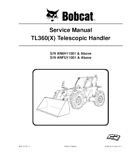 BOBCAT TL360 X TELESCOPIC HANDLER SERVICE REPAIR MANUAL