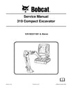 Bobcat 319 Compact Excavator Service Repair Manual Download