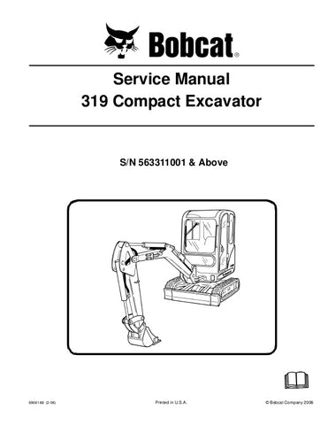 Bobcat 319 Compact Excavator Service Repair Manual Download