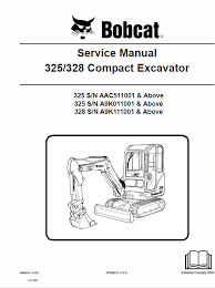 Bobcat 325 , 328 Compact Excavator Service Repair Manual Download