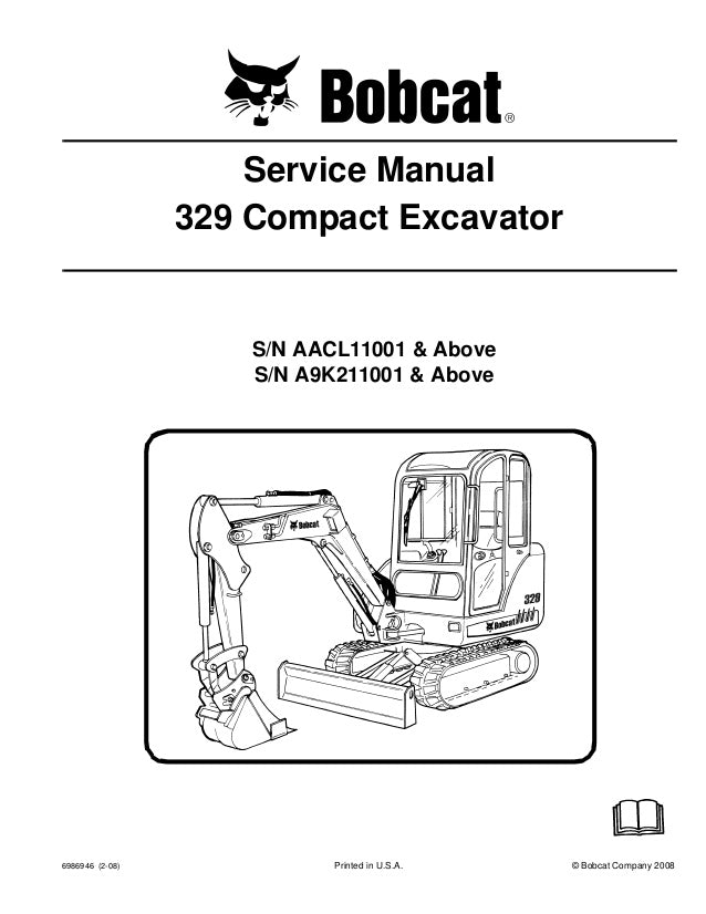 Download Bobcat 329 Compact Excavator Service Repair Manual