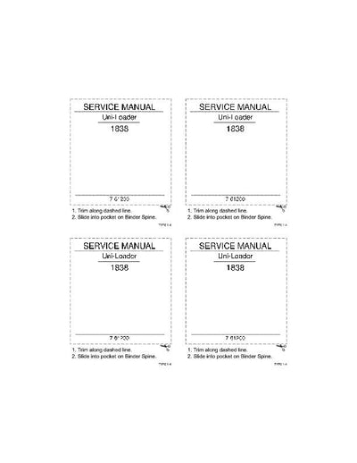CASE 1838 UNI-LOADER WORKSHOP SERVICE REPAIR MANUAL 7-61200R0