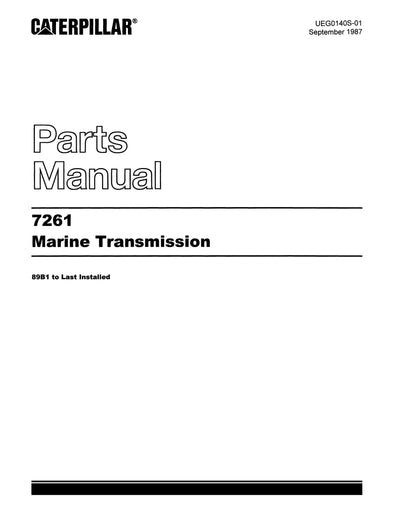CATERPILLAR 7261 MARINE TRANSMISSION PARTS MANUAL 89B