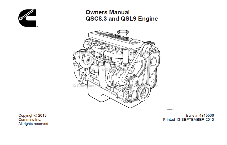 CUMMINS QSC8.3 & QSL9(Tier2) Engine Operation & Maintenance Manual 