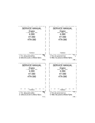 Case IH 4-390 4T-390 4TA-390 4391TA Engine Service Repair Manual 7-91612