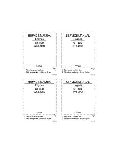 Case IH 6-830 6T-830 6TA-830 Service Repair Manual 7-65441