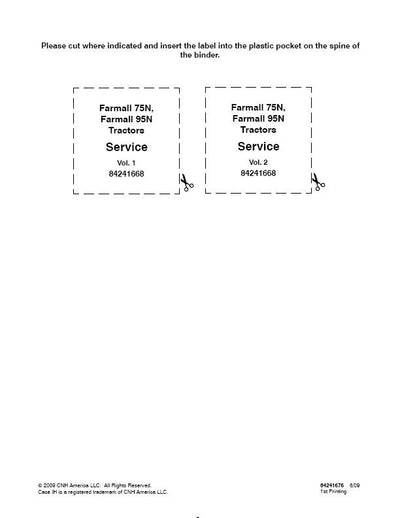 Case IH 75N 95N Farmall Tractor Service Repair Manual 84241668