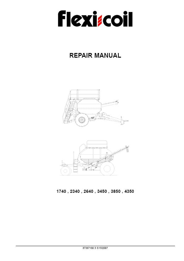 Case IH Flexicoil 40 and 50 Series Air Cart Service Repair Manual 87367160