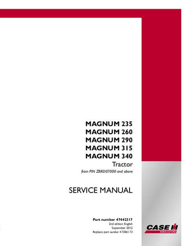 Case IH MAGNUM 235 260 290 315 340 Tractor Service Repair Manual 47442317