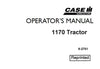 Case IH Tractor 1170 Tractor- Prior to sn 8675001 Operator’s Manual 9-2751