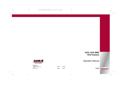 Case IH Tractor 1410 1412 1410 4WD Operator’s Manual 9-5404