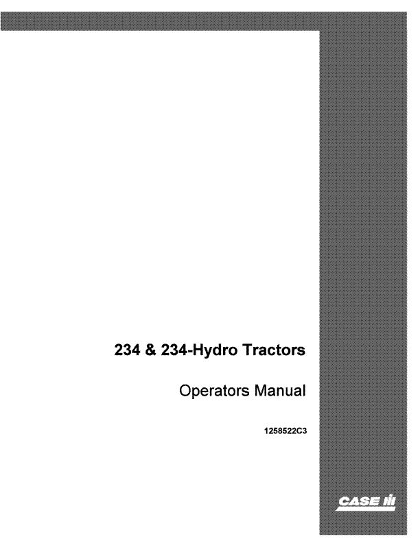 Case IH Tractor Internaitional 234 Tractor & 234 Hydro Operator’s Manual 1258522C3