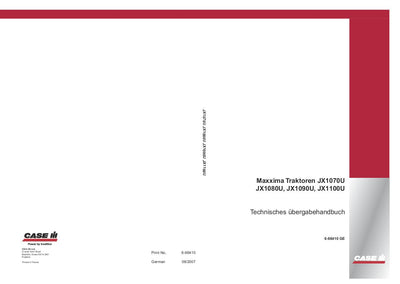 Case IH Tractor JX1070U JX1080U JX1090U JX1100U Operator’s Manual 6-66410