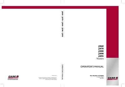 Case IH Tractor JX 60 70 80 90 95 Operator’s Manual 47376896