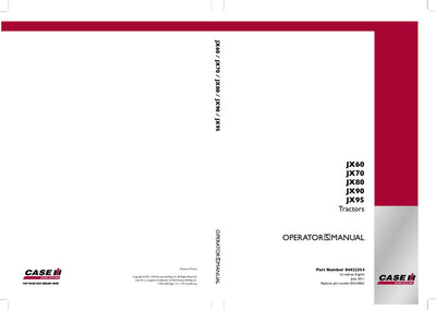 Case IH Tractor JX60 70 80 90 95 Operator’s Manual 84422354