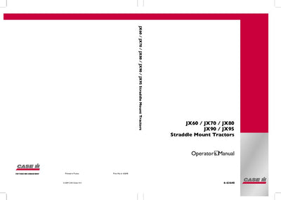 Case IH Tractor JX 60 70 80 90 95 Straddle Mount Operator’s Manual 6-63640