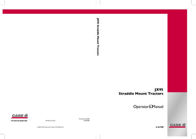 Case IH Tractor JX 95 Straddle Mount Operator’s Manual 6-63700