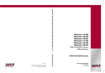 Case IH Tractor Maxxum 110 120 130 115 125 140 EP Operator’s Manual 84484476