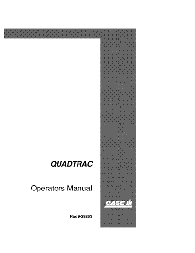 Case IH Tractor Quadtrac 9370 9380 9390 Operator’s Manual 9-29263