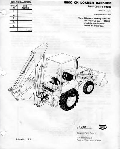 Case 580C CK Tractor Parts Manual Download