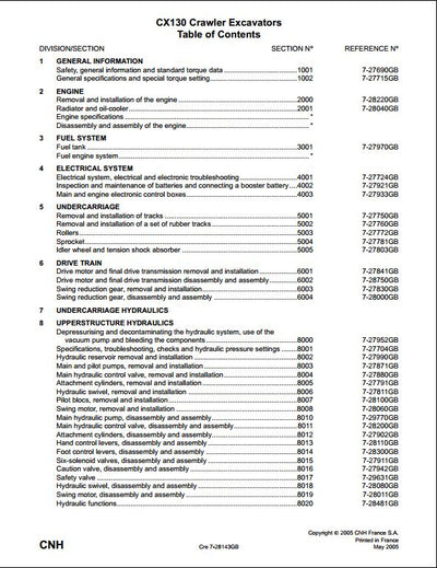 Case CX130 Crawler Excavator Workshop Service Repair Manual