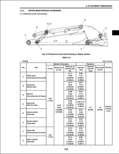 Case CX31B CX36B Mini Excavator Shop Service Repair Manual