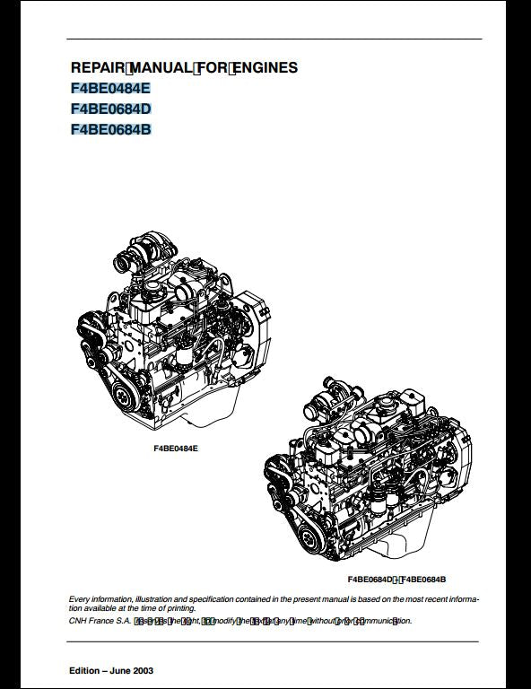 Case F4BE0484E F4BE0684D F4BE0684B Engine Workshop Service Repair Manual