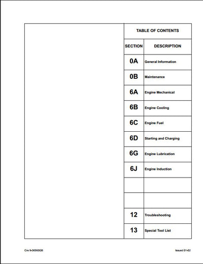 Case ISUZU 6HK1 Engine Workshop Service Repair Manual
