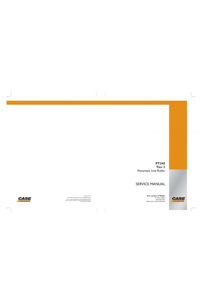Case PT240 T3 Pneumatic Line Roller Workshop Service Repair Manual Download