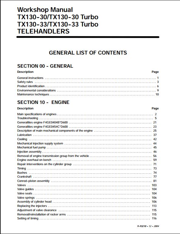  Case TX130-30 TX130-30 TX130-33 TX130-33 turbo Telehandlers Excavator Workshop Service Repair Manual