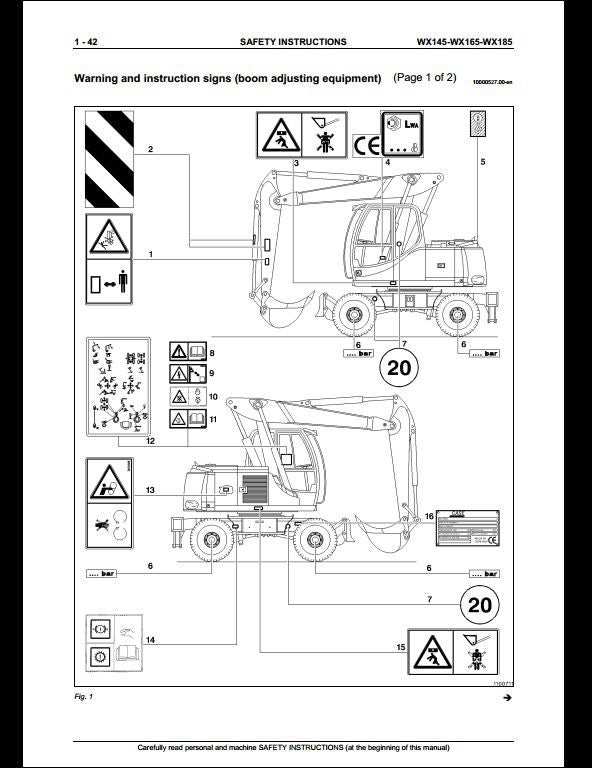 Case WX145 WX16 WX185 Wheeled Excavator Workshop Service Repair Manual