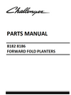 Challenger 8182 8186 Forward Fold Planters Parts Manual Instant Download