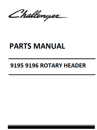 Challenger 9195 9196 Rotary Header Parts Manual Instant Download