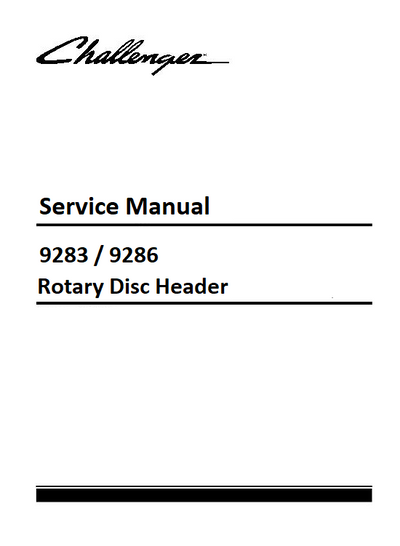Challenger 9283 9286 Rotary Disc Header Service Manual Download