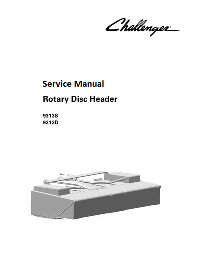 Challenger 9313S 9313D Rotary Disc Header Service Manual Download