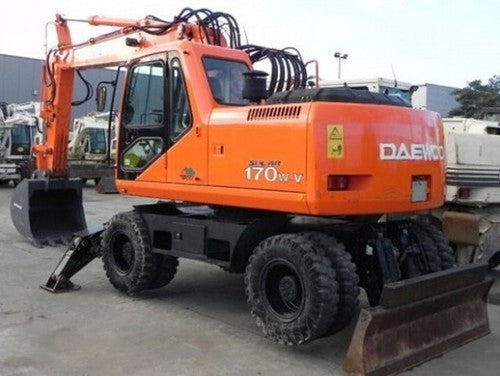 Daewoo Doosan Solar 170W-V Wheel Excavator Shop Service Repair Manual