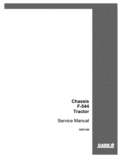 Download Case IH F-544 Chassis Tractor Service Repair Manual GSS1396