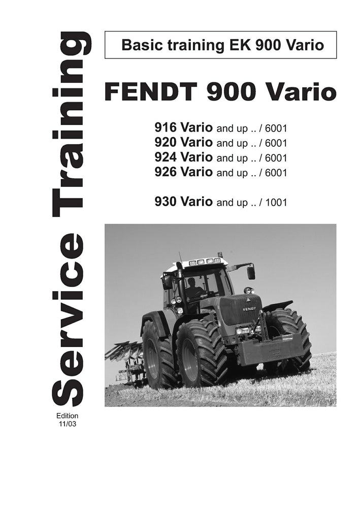 Fendt 900 916 920 924 926 Vario Tractor Workshop Service Repair Manual