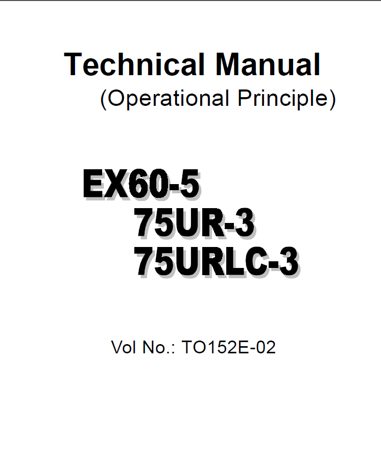 HITACHI EX60-5 EX75UR-3 EX75URLC-3 FULL COMPLETE SERVICE MANUAL DOWNLOAD