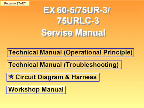 HITACHI EX60-5 EX75UR-3 EX75URLC-3 FULL COMPLETE SERVICE MANUAL DOWNLOAD