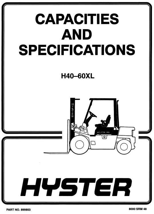Hyster H2.00XL, H2.50XL, H3.00 Forklift Truck A177 Series Workshop Service Repair Manual (Europe)